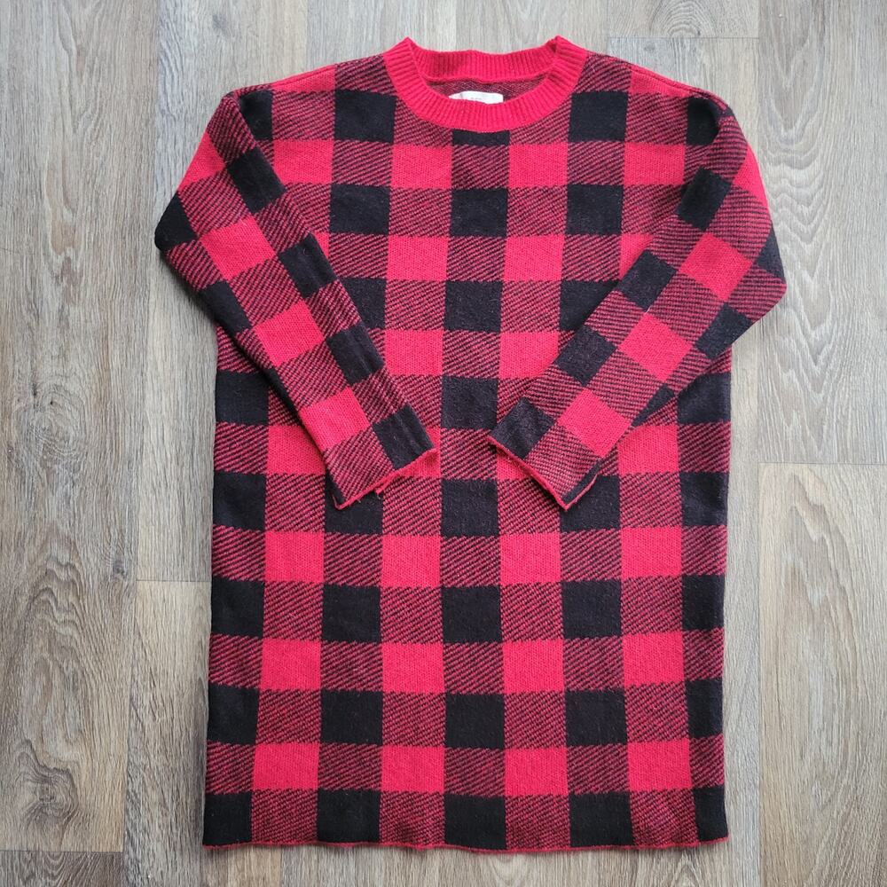LOFT Buffalo Checkered Sweater Dress Size Small